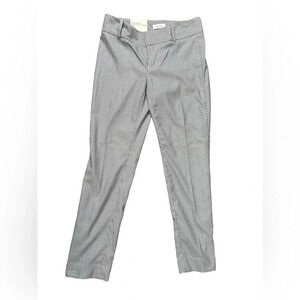 NWT Calvin Klein Modern Ankle Slim Leg  Pant in Pinstripe Navy and White Size 2